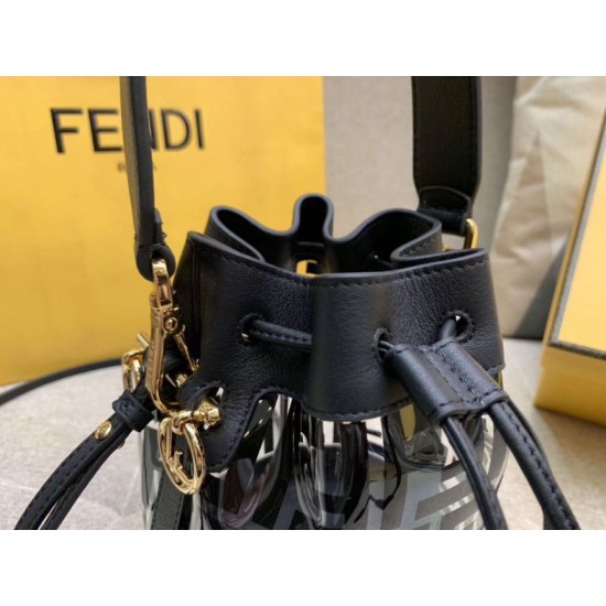 Replica Mon Tresor Mini Bucket Bag Transparent PU Black