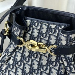 Fake Christian Dior Medium C'est Dior Bag Blue Dior Oblique Jacquard Replica