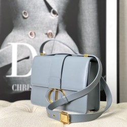 Replica Christian Dior 30 Montaigne Bag Latte Box Calfskin Light Blue