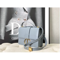 Replica Christian Dior 30 Montaigne Bag Latte Box Calfskin Light Blue