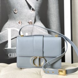 Replica Christian Dior 30 Montaigne Bag Latte Box Calfskin Light Blue