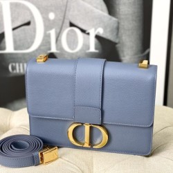 Replica Christian Dior 30 Montaigne Bag Latte Box Calfskin Blue