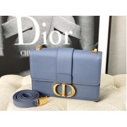 Replica Christian Dior 30 Montaigne Bag Latte Box Calfskin Blue