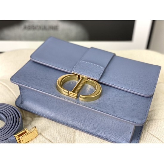 Replica Christian Dior 30 Montaigne Bag Latte Box Calfskin Blue