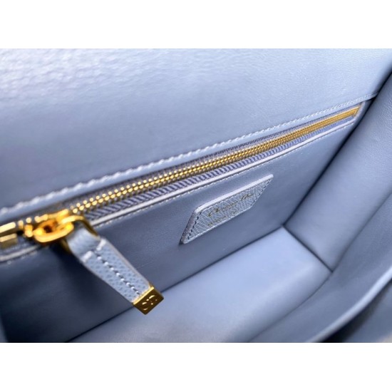Replica Christian Dior 30 Montaigne Bag Latte Box Calfskin Blue