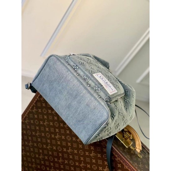 Replica Louis Vuitton M22534 LV Montsouris Backpack Washed Denim Blue Fake Louis Vuitton M22534 LV Montsouris Backpack Washed Denim Blue Replica