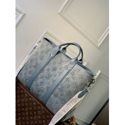 Fake Louis Vuitton M22537 LV Weekend NM Tote Bag Washed Denim Blue Replica