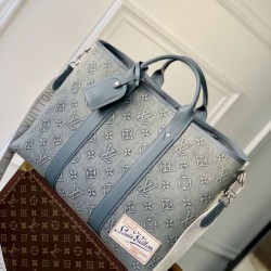 Fake Louis Vuitton M22537 LV Weekend NM Tote Bag Washed Denim Blue Replica