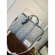 Fake Louis Vuitton M22537 LV Weekend NM Tote Bag Washed Denim Blue Replica Fake Louis Vuitton M22537 LV Weekend NM Tote Bag Washed Denim Blue Replica