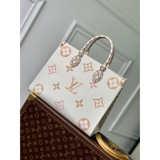 Fake Louis Vuitton OnTheGo MM Bag M22975 Beige Replica
