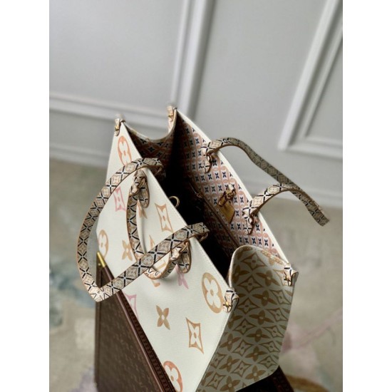 Fake Louis Vuitton OnTheGo MM Bag M22975 Beige Replica