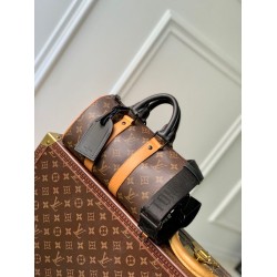 Replica Louis Vuitton Keepall Bandoulière 25 Bag M46687 Monogram Macassar