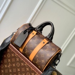 Replica Louis Vuitton Keepall Bandoulière 25 Bag M46687 Monogram Macassar