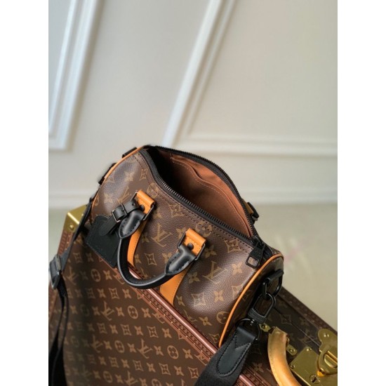 Fake Louis Vuitton M46687 LV Keepall Bandouliere 25 Monogram Macassar Canvas Replica Replica Louis Vuitton M46687 LV Keepall Bandouliere 25 Monogram Macassar Canvas