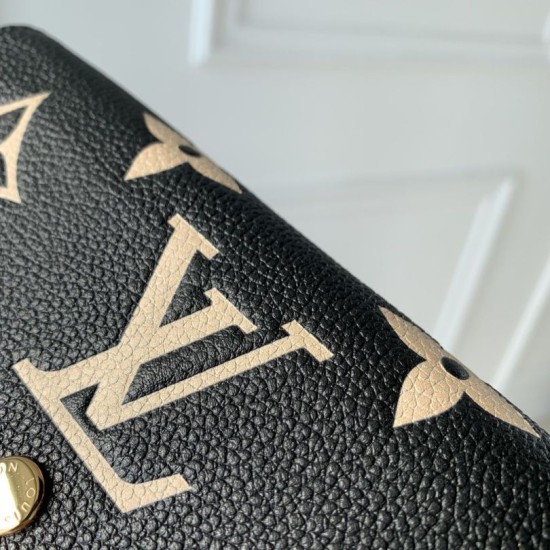 Replica Louis Vuitton Emilie Wallet Bicolor Monogram M82340 Black