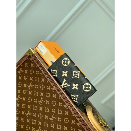 Replica Louis Vuitton Emilie Wallet Bicolor Monogram M82340 Black
