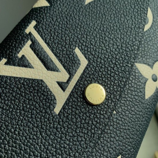 Replica Louis Vuitton Emilie Wallet Bicolor Monogram M82340 Black
