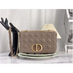Fake Christian Dior Medium Dior Caro Bag Gray Cannage Calfskin Replica