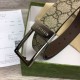 Replica Gucci GG belt with rectangular buckle 722370 35mm Brown Steel