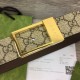 Fake Gucci GG belt with rectangular buckle 722370 35mm Brown Gold Replica