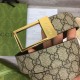 Fake Gucci GG belt with rectangular buckle 722370 35mm Brown Gold Replica