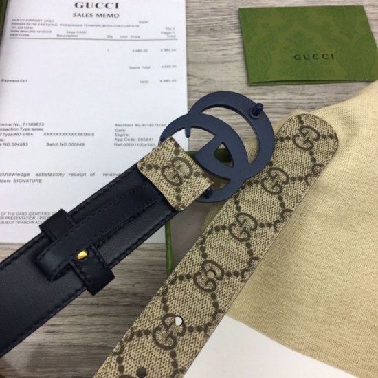Fake Gucci GG Marmont thin belt 414516 Black Replica