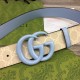 Fake Gucci GG Marmont wide belt 400593 40mm Light Blue Replica