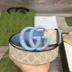 Fake Gucci GG Marmont wide belt 400593 40mm Light Blue Replica