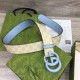 Fake Gucci GG Marmont wide belt 400593 40mm Light Blue Replica