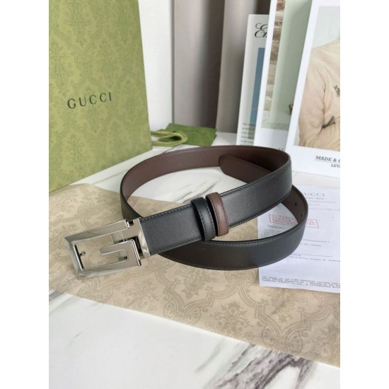 Fake Gucci reversible belt with Square G buckle 626974 Silver Hardware Replica