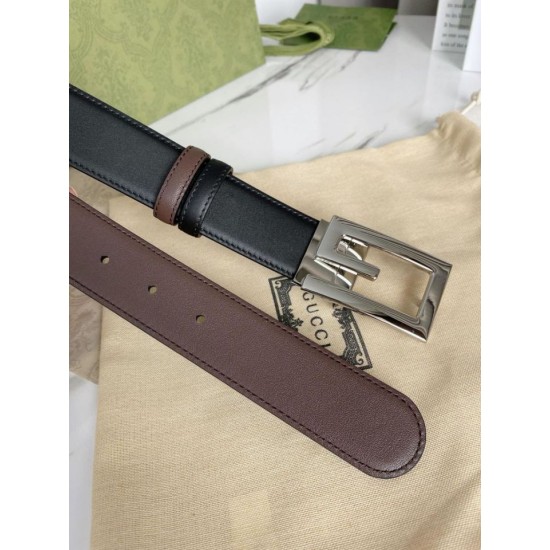 Fake Gucci reversible belt with Square G buckle 626974 Silver Hardware Replica