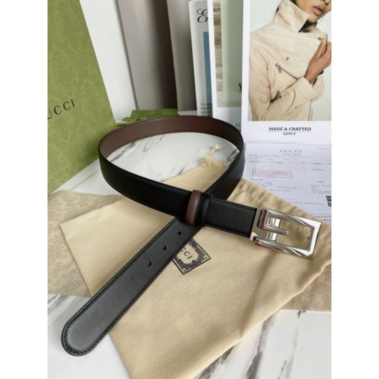 Fake Gucci reversible belt with Square G buckle 626974 Silver Hardware Replica