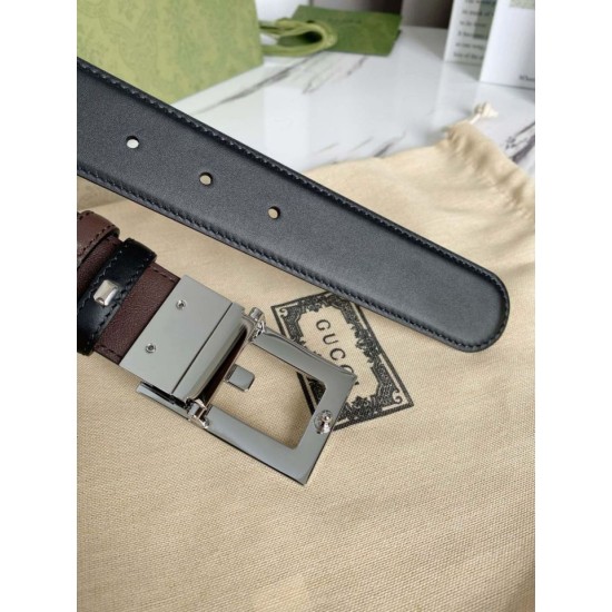 Fake Gucci reversible belt with Square G buckle 626974 Silver Hardware Replica