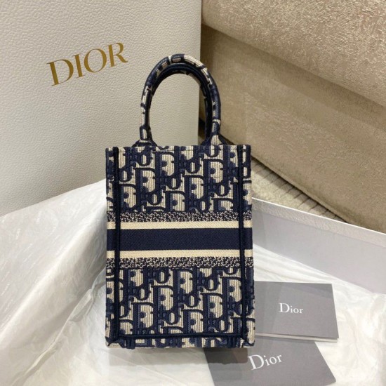 Replica Dior Mini Book Tote Phone Bag Dior Oblique Embroidery Blue Fake Dior Mini Book Tote Phone Bag Dior Oblique Embroidery Blue Replica