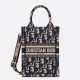 Replica Dior Mini Book Tote Phone Bag Dior Oblique Embroidery Blue Fake Dior Mini Book Tote Phone Bag Dior Oblique Embroidery Blue Replica