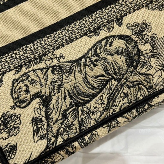 Replica Dior Small Book Tote Bag Toile de Jouy Embroidery Brown Fake Dior Small Book Tote Bag Toile de Jouy Embroidery Brown Replica