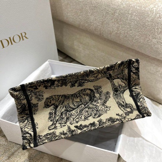 Replica Dior Small Book Tote Bag Toile de Jouy Embroidery Brown Fake Dior Small Book Tote Bag Toile de Jouy Embroidery Brown Replica