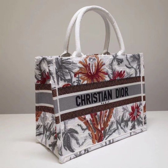 Fake Dior Small Book Tote Camouflage With Flowers White Replica Replica Dior Small Book Tote Camouflage With Flowers White