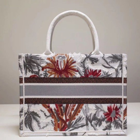 Fake Dior Small Book Tote Camouflage With Flowers White Replica Replica Dior Small Book Tote Camouflage With Flowers White