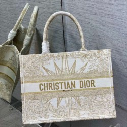 Replica Dior Medium Book Tote Bag Rêve d'Infini Embroidery Gold
