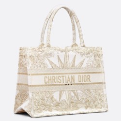 Replica Dior Medium Book Tote Bag Rêve d'Infini Embroidery Gold
