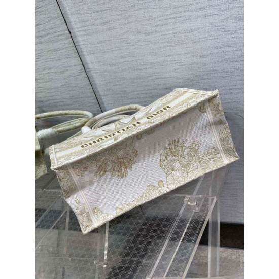 Replica Dior Medium Book Tote Bag Rêve d'Infini Embroidery Gold
