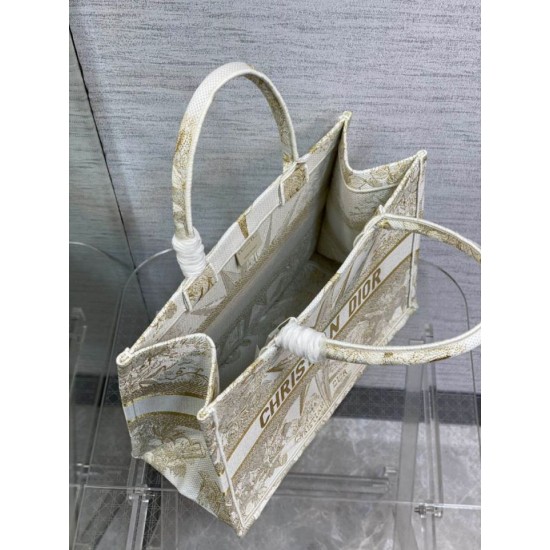 Replica Dior Medium Book Tote Bag Rêve d'Infini Embroidery Gold