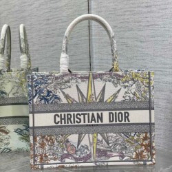 Replica Dior Medium Dior Book Tote Multicolor Rêve d'Infini Embroidery White