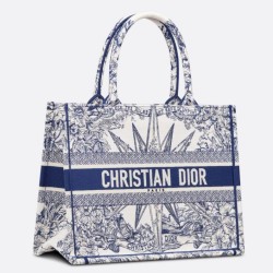 Replica Dior Medium Dior Book Tote Rêve d'Infini Embroidery White /Blue