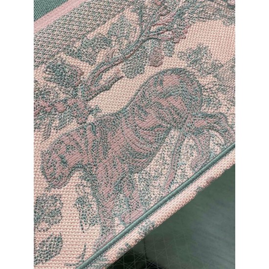 Replica Dior Large Book Tote Bag Toile de Jouy Sauvage Embroidery Pink / Gray Replica Dior Large Book Tote Bag Toile de Jouy Sauvage Embroidery Pink / Gray