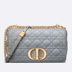 Fake Dior Caro Medium Bag Cannage Grey Replica