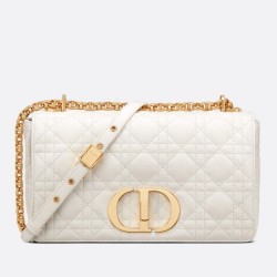 Fake Dior Caro Medium Bag Cannage White Replica