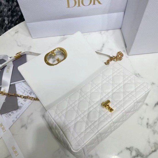 Replica Dior Caro Medium Bag Cannage White Fake Dior Caro Medium Bag Cannage White Replica