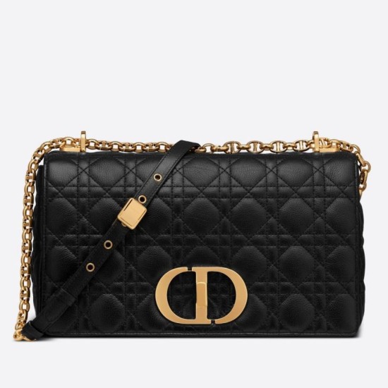 Fake Dior Large Caro Bag Cannage Black Replica Replica Dior Large Caro Bag Cannage Black